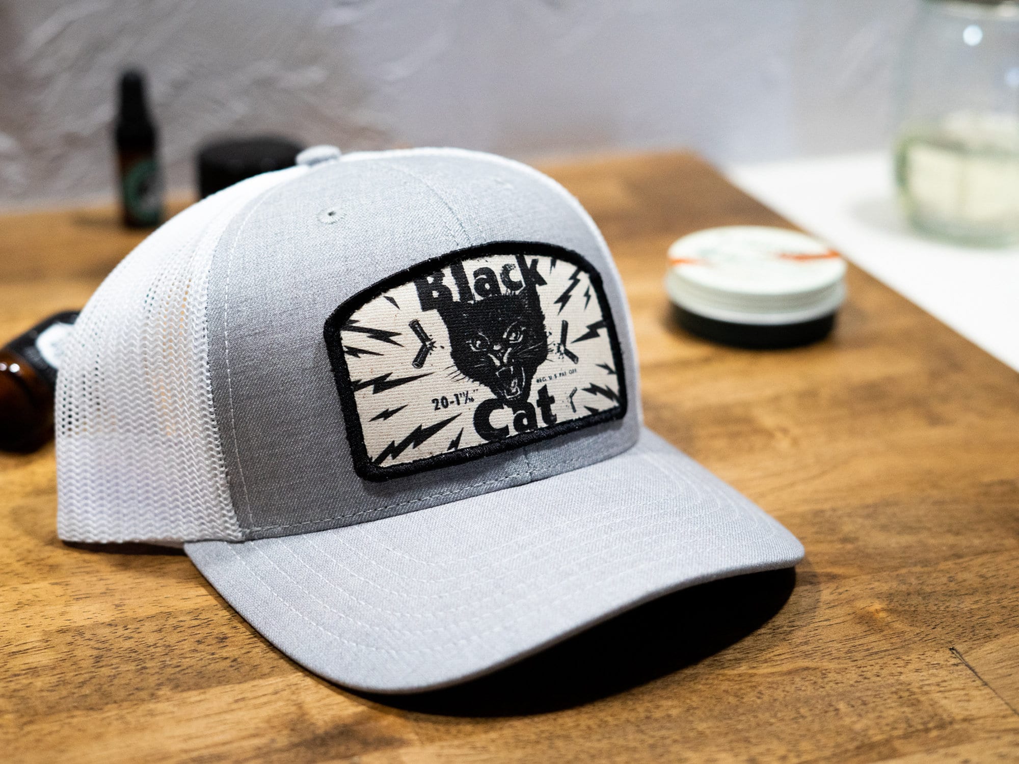 Black Cat Patch Trucker Hat - Embroidered Felt, USA Made - Etsy