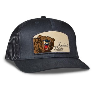 Casquette trucker ours Explore Nature - écusson brodé, snapback