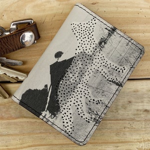 cartera delgada de zorro del desierto, cartera de cuero, cartera minimalista, cartera compacta, cartera de bolsillo, titular de la tarjeta de visita, cartera de mujer, cartera pequeña