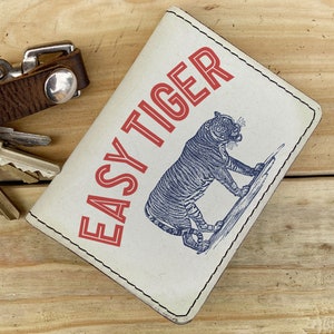 easy tiger leather cardholder, slim wallet, leather wallet, minimal wallet, compact wallet, business card holder, women wallet, small wallet