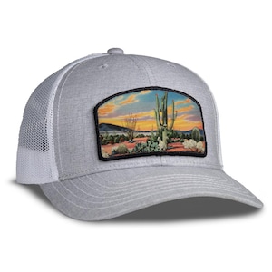 Cactus Trucker Hat - Mesh & Cotton Blend Hat - Snap Back Hat, Mens Hat, Richardson 112 Style, Backerton Hat, Womens trucker hat