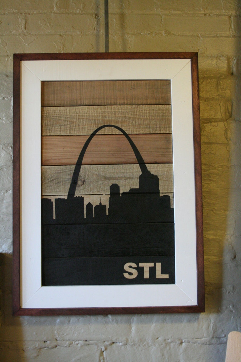 Salvaged Wood St. Louis Skyline Etsy