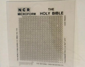 Rare Vintage Holy Bible NCR Microform. National Cash Register. “Lunar Bible”