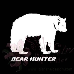 Decal BEAR HUNTER, Bear Hunting, Black Bear, Brown Bear, Grizzly Bear Sticker... Free Shipping!!
