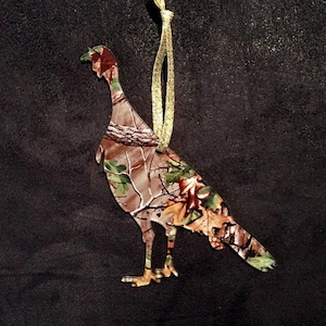 Wild TURKEY HEN Acrylic Christmas Ornament | Waterfowl | Bird | Camo | Winter Snow Camouflage... You Choose!!