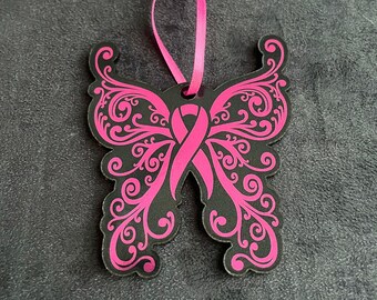 CANCER BUTTERFLY © Acrylic Christmas Ornament | Survivor | Breast | Ovarian | Cervical | Pancreatic | Kidney... You Choose Color!