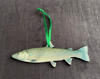 BULL TROUT Acrylic Christmas Fish Ornament | Dolly Varden | Montana Fly Fishing | Fisherman Gift... Illustration © Joseph Tomelleri