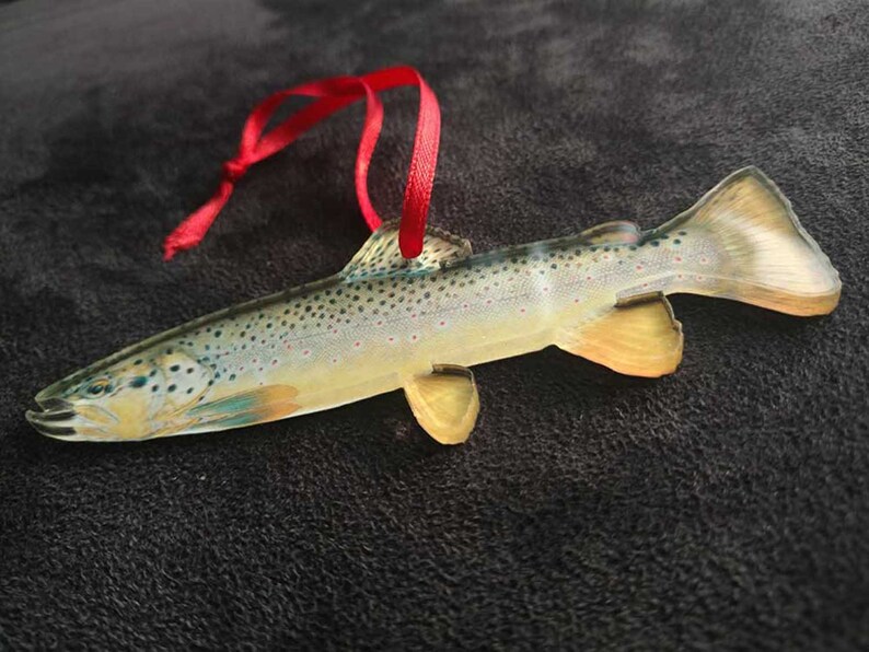 Acrylic Christmas Ornament BROWN TROUT Fish Fishing Ornament Etsy
