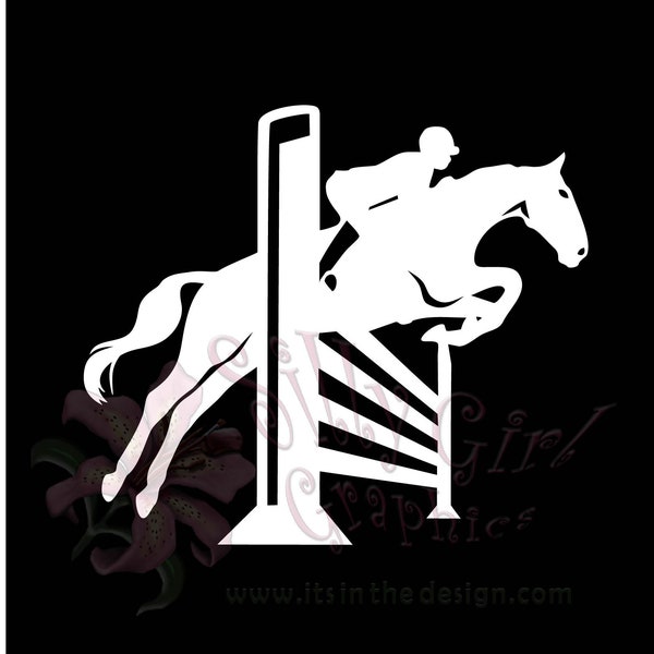 Decal HORSE JUMPER, Equestrian Show Hunter Jumper Horse Rider... You Choose Color... Free Shipping!!