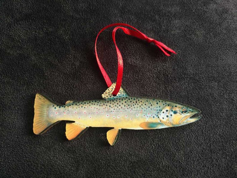 Acrylic Christmas Ornament BROWN TROUT Fish Fishing Ornament Etsy