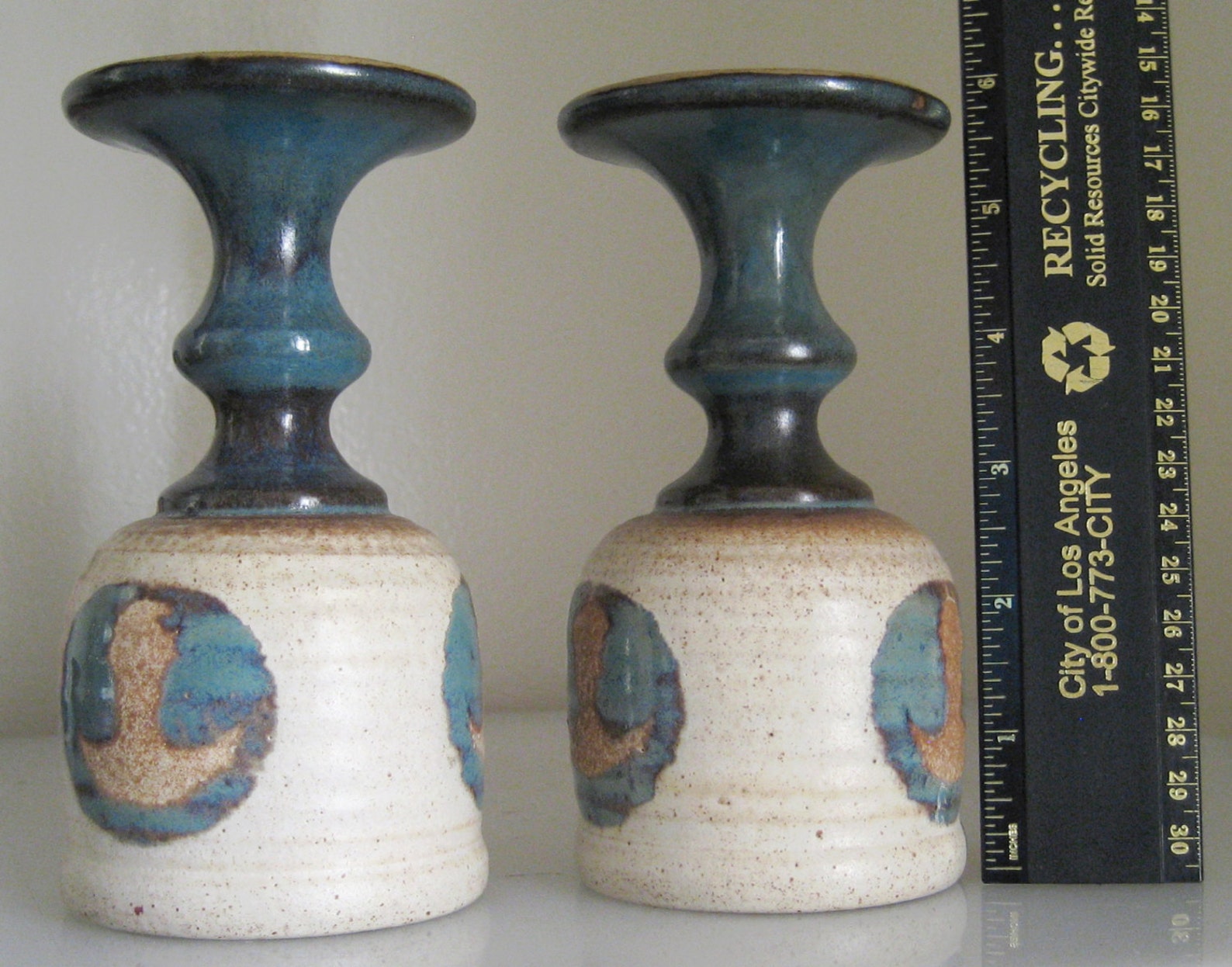 Laugharne Pottery Wales. 2 Teal & Wheat Ceramic Chalices Each Etsy