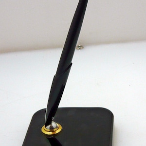 Parker 21 Schwarzer Füllfederhalter Spherix Schreibtisch Set Modell 70-197 Jet Crystal - exzellenter Zustand