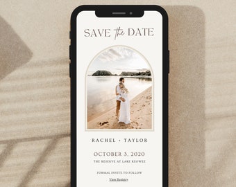 Save the Date Invitation Template for Mobile, Editable on Canva, Printable Editable, Boho Invitation Digital Template Digital for Guests