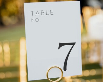 Modern Table Numbers, Printable Table Numbers, Digital Download, Minimal Boho, Instant Download, Black and White, Wedding Printable