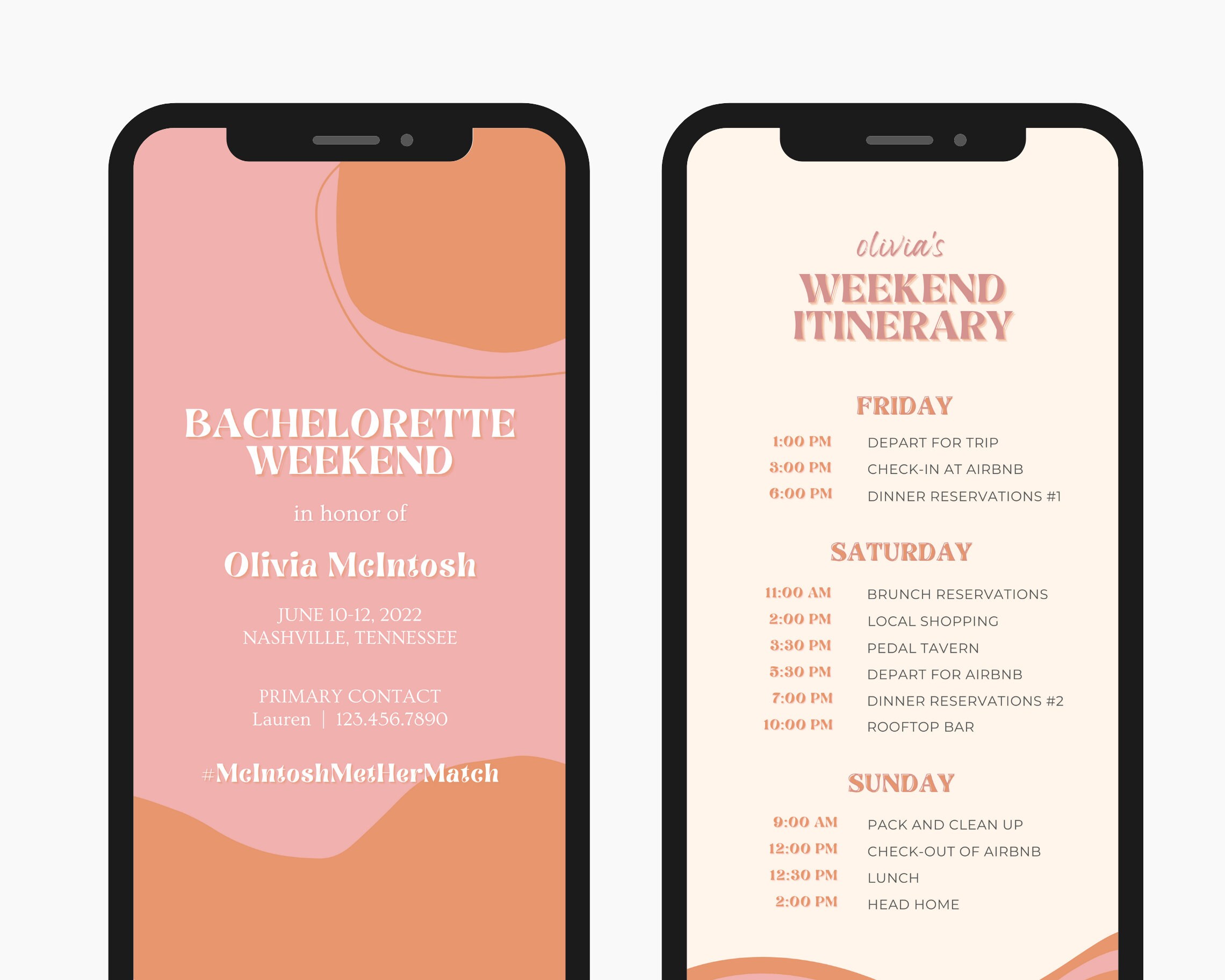 Modelo de itinerário de despedida de solteira, Boho Groovy editável no Canva, modelo editável para impressão, download de modelo digital de planejador de fim de semana