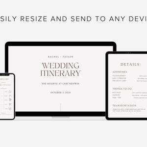 Mobile Wedding Itinerary Template Modern Minimal Classic for Guests, Editable on Canva, Printable, Wedding Planner Digital Template Download image 7