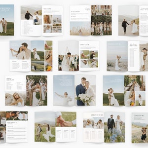 Photographer Client Guide Magazine Pricing Template, Edit on Canva, Photographer Portfolio and Pricing Guide Template for Weddings and more image 1