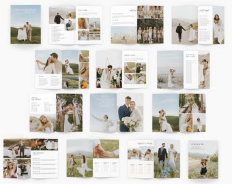 Photographer Client Guide Magazine Pricing Template, Edit on Canva, Photographer Portfolio and Pricing Guide Template for Weddings and more