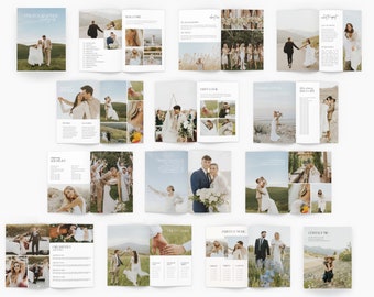 Fotografen-Kundenführer-Magazin-Preisvorlage, auf Canva bearbeiten, Fotografen-Portfolio und Preisführer-Vorlage für Hochzeiten und mehr