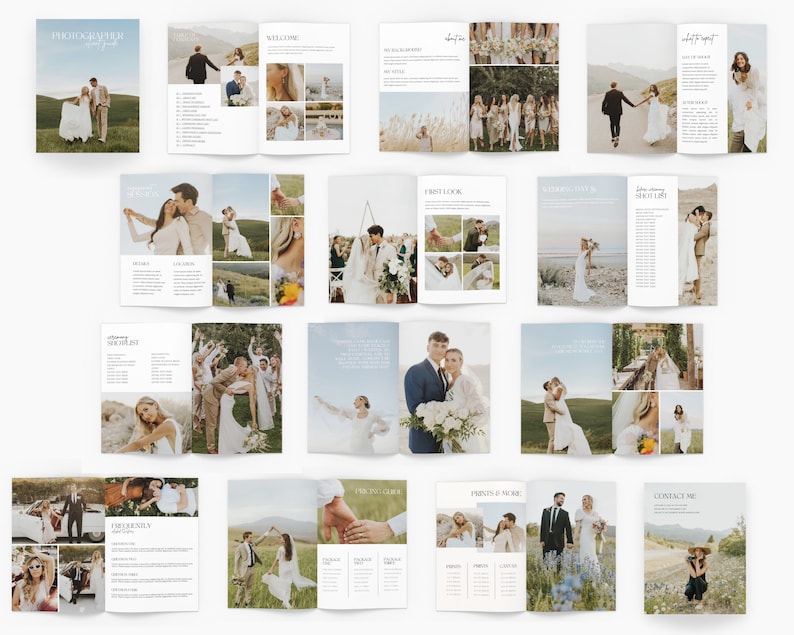 Photographer Client Guide Magazine Pricing Template, Edit on Canva, Photographer Portfolio and Pricing Guide Template for Weddings and more image 1