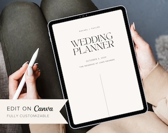 120+ Page Wedding Planner Template, Edit on Canva, Complete Digital Template Printable Editable Digital Download Wedding Itinerary Planner