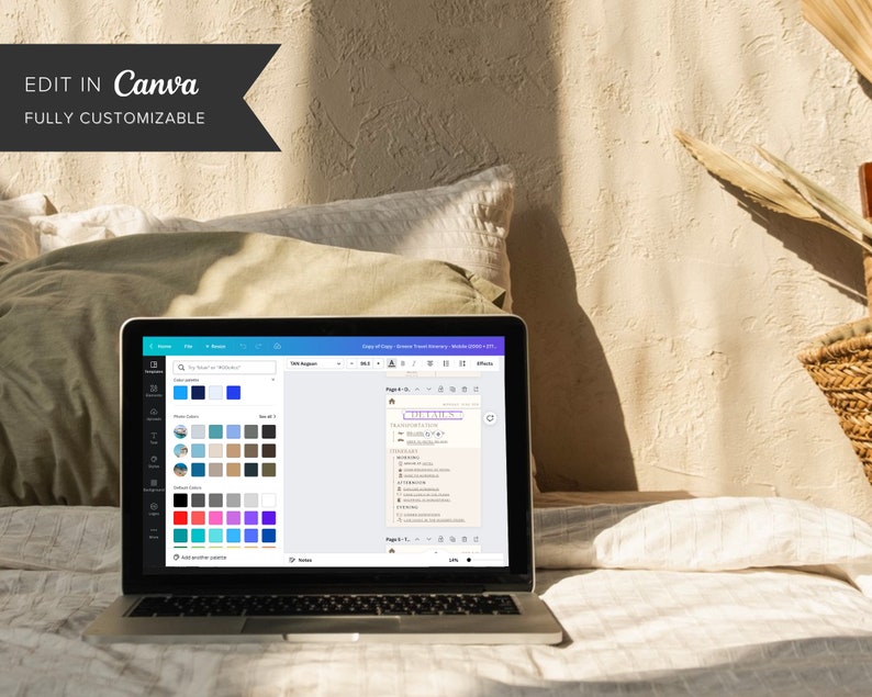 Travel Itinerary Mobile Template Modern Minimal Classic, Editable on Canva, Printable, Digital Template Download, Traveling Guide Greece image 8