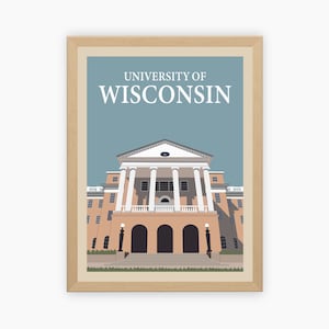 Universität von Wisconsin Madison Retro Vintage Plakat, Dachs Illustration Kunst | Wall Art Digital Download, digitale Wandkunst, bedruckbar, Geschenk