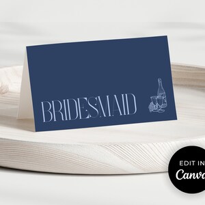 Bridal Shower Place Cards Template, Wedding Place Cards, Minimal, Elegant, Digital Download ...