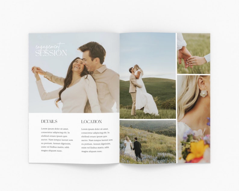 Photographer Client Guide Magazine Pricing Template, Edit on Canva, Photographer Portfolio and Pricing Guide Template for Weddings and more image 2