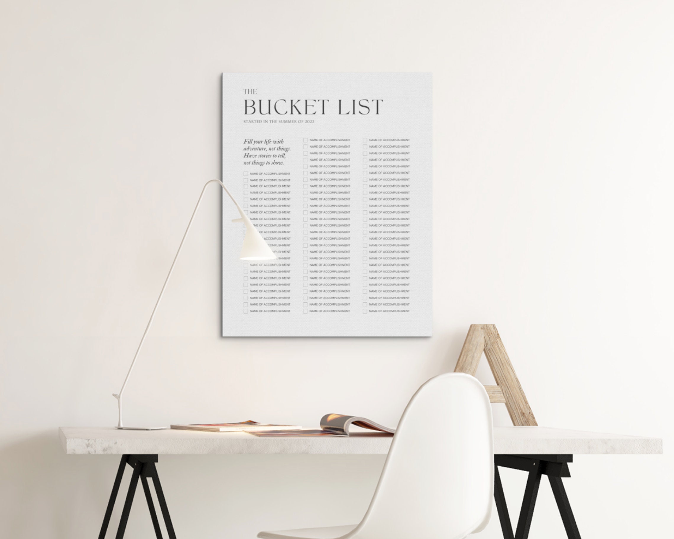 Bucket List Template, Printable Bucket List Edit on Canva, Instant ...