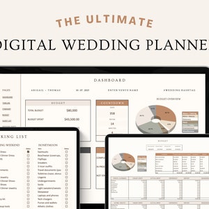 Ultieme digitale bruiloftplannersjabloon | Google Spreadsheets, bewerkbare trouwgidssjabloon voor bruiloftsroutes