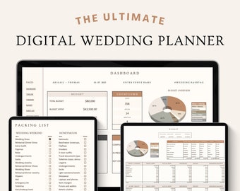 Ultimate Wedding Planner Digital Template | Google Sheets, Wedding Guide Template Editable Wedding Itinerary
