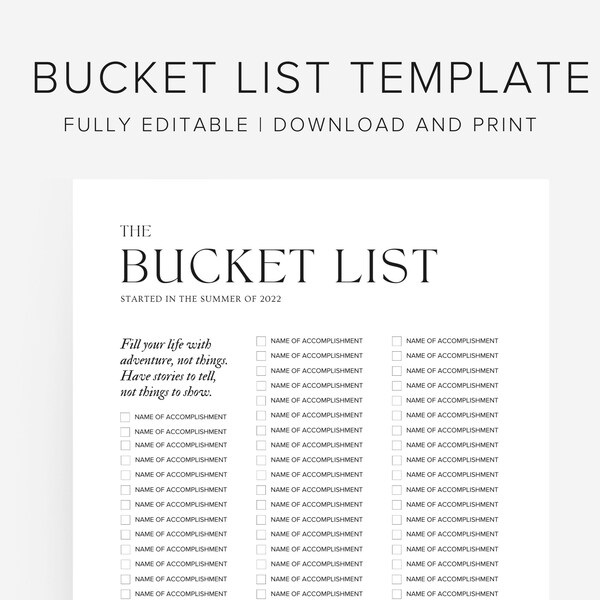 Bucket List - Etsy