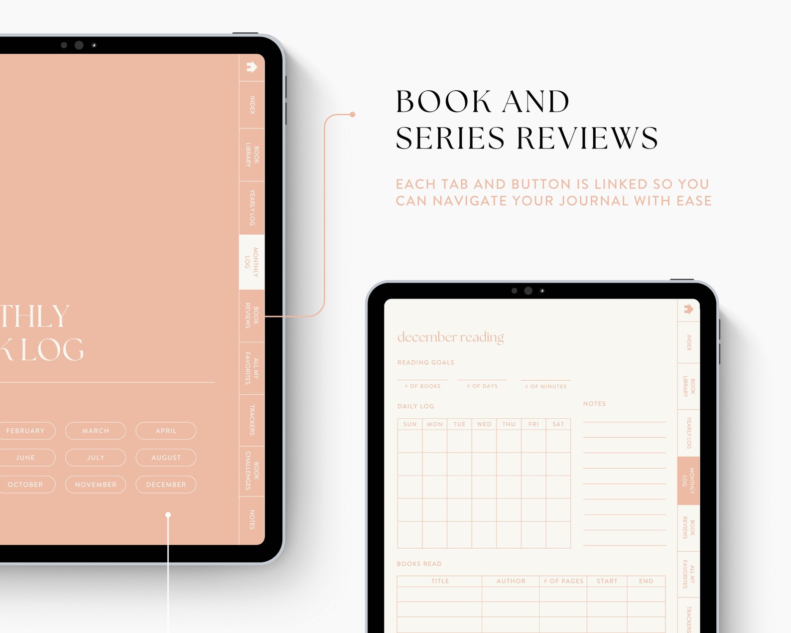 Digital Reading Journal Template for iPad & Tablet, Minimal Modern ...