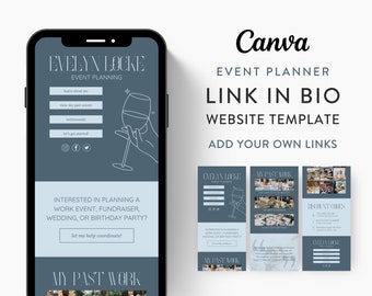 Canva Link in Bio Template for Event Planners, Public Relations, Event Coordinators, Influencers, | EVELYN LOCKE Theme | Modern Minimal