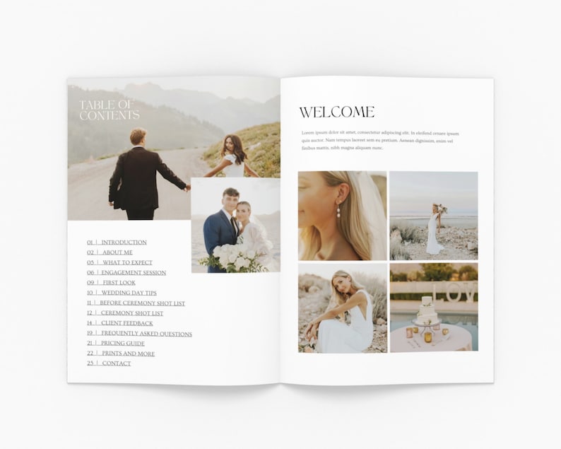 Photographer Client Guide Magazine Pricing Template, Edit on Canva, Photographer Portfolio and Pricing Guide Template for Weddings and more image 4