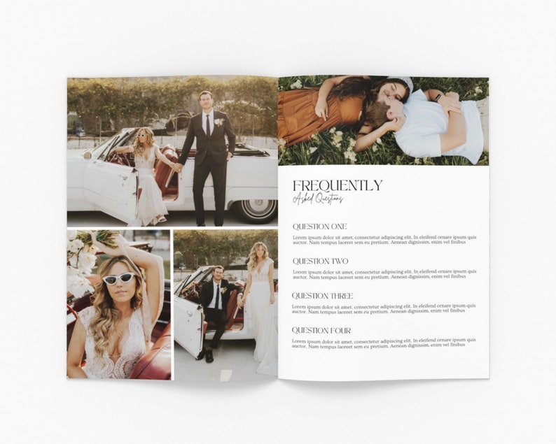 Photographer Client Guide Magazine Pricing Template, Edit on Canva, Photographer Portfolio and Pricing Guide Template for Weddings and more image 3