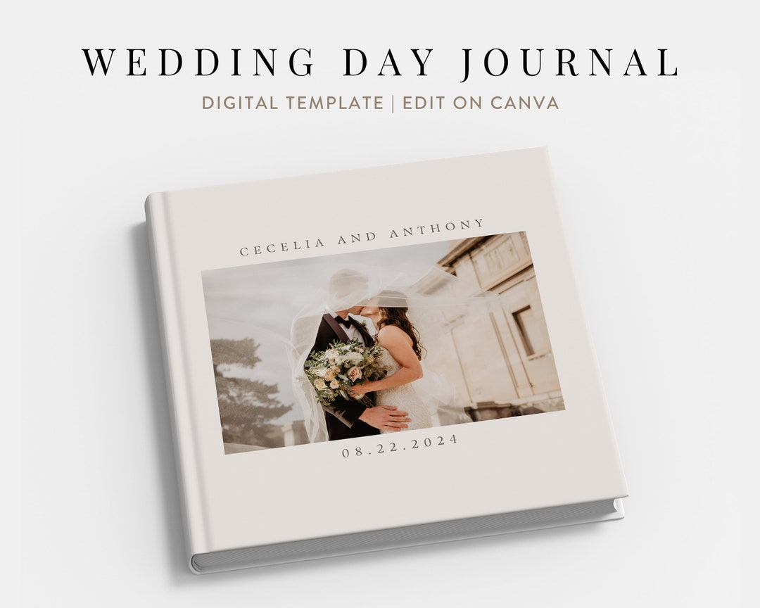 Digital Wedding Day Journal Template, Printable Wedding Day Scrapbook ...