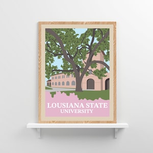Louisiana State University Retro Vintage Poster, LSU Illustration Art Wall Art Digital Download, Digital Wall Art, Printable, Gift image 2