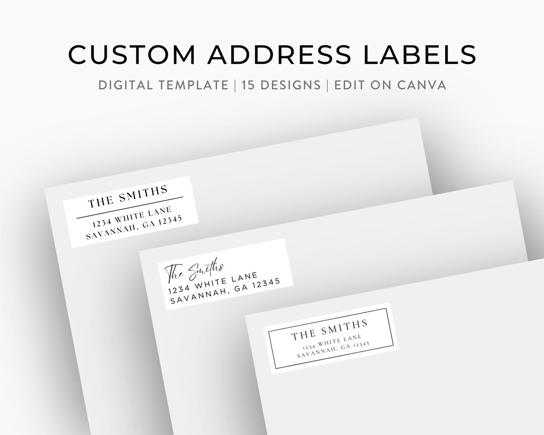 Custom Address Labels, Rectangular, Edit on Canva, Digital Download ...