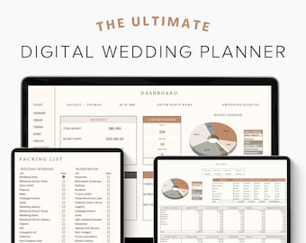 Ultimate Wedding Planner Digital Template | Google Sheets, Wedding Guide Template Editable Wedding Itinerary