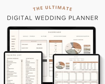 Ultimative Hochzeitsplaner Digitale Vorlage | Google Sheets, Hochzeit Guide Vorlage Bearbeitbare Hochzeitsreise