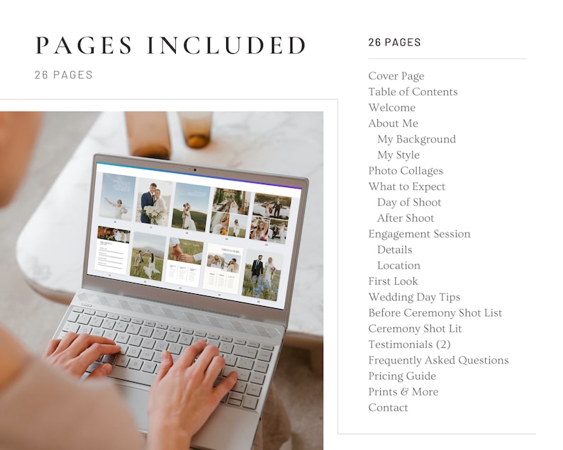 Photographer Client Guide Magazine Pricing Template, Edit on Canva, Photographer Portfolio and Pricing Guide Template for Weddings and more image 7