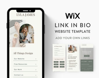 WIX Link in Bio Template für Social Media Marketing, Coaches, Influencer, Blogs, UGC & Content Ersteller | LYLAJAMES Theme | Modern Minimal