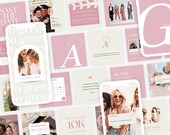 Greek Life Social Media Template Bundle | PINK, Editable on Canva, Digital Template Download, Sorority Templates