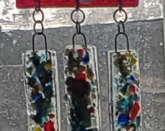 Fused glass wind chime