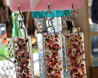 Fused glass wind chime