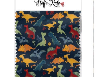 Dinos, French Terry, blue,(19,90EUR/meter)