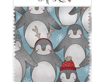 Pinguine im Schnee, French Terry, (20,90 EUR/m)