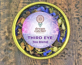 Third Eye Tea 1oz ⦁Pineal Cleanse ⦁Visualization ⦁Meditation ⦁Blue Lily Lotus ⦁Nymphaea caerulea ⦁Flowers | GOLDTIN | RARETEAS | GALACTIVATE